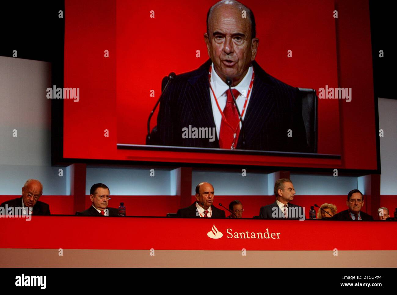 06-21-2008 Santander Consiglio di Amministrazione del Banco Santader Emilio Botin Arciduca Juan Manuel Serrano Arce. Crediti: Album / Archivo ABC / Juan Manuel Serrano Arce Foto Stock