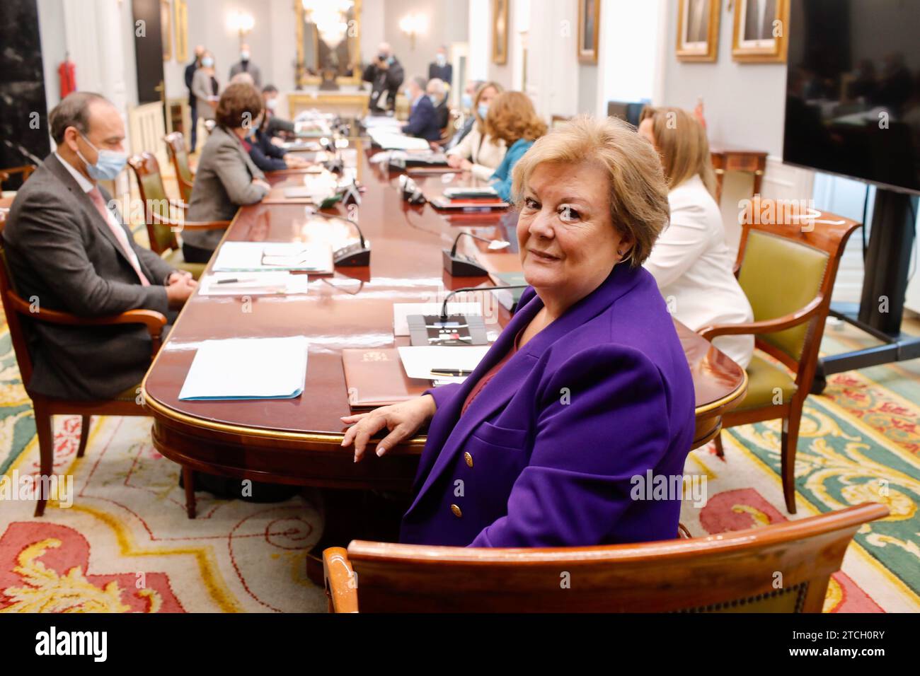 Madrid, 11/29/2021. Sede della Corte dei conti. Riunione della sessione plenaria con il neoeletto Esecutivo, sotto la presidenza di Enriqueta Chicano. Foto: Guillermo Navarro. ARCHDC. Crediti: Album / Archivo ABC / Guillermo Navarro Foto Stock