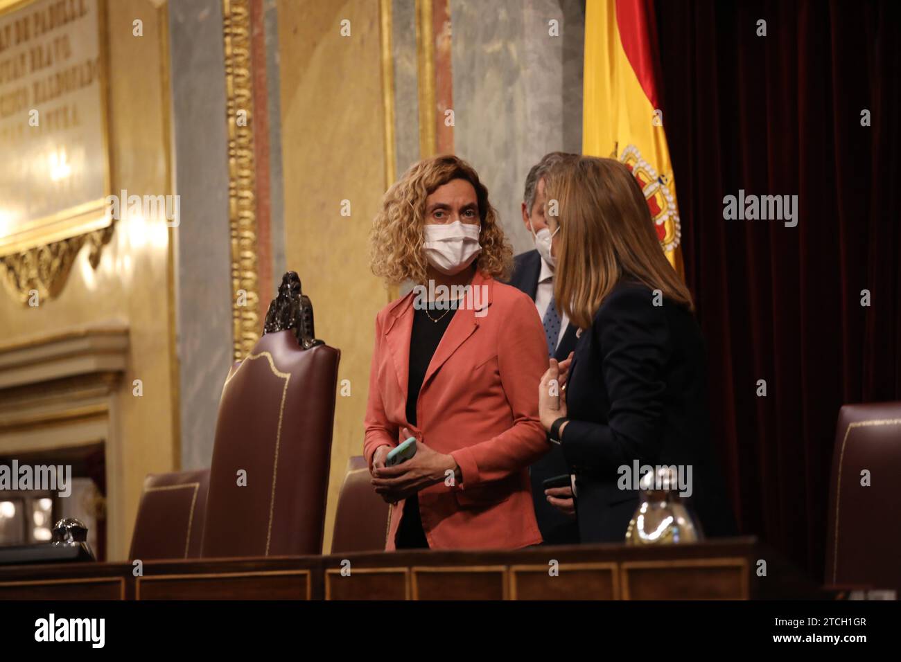Madrid, 02/02/2021. Il presidente del Congresso, Meritxell Batet, parla con la seconda vicepresidente, Ana Pastor. Foto: Isabel Permuy. ARCHDC. Crediti: Album / Archivo ABC / Isabel B Permuy Foto Stock