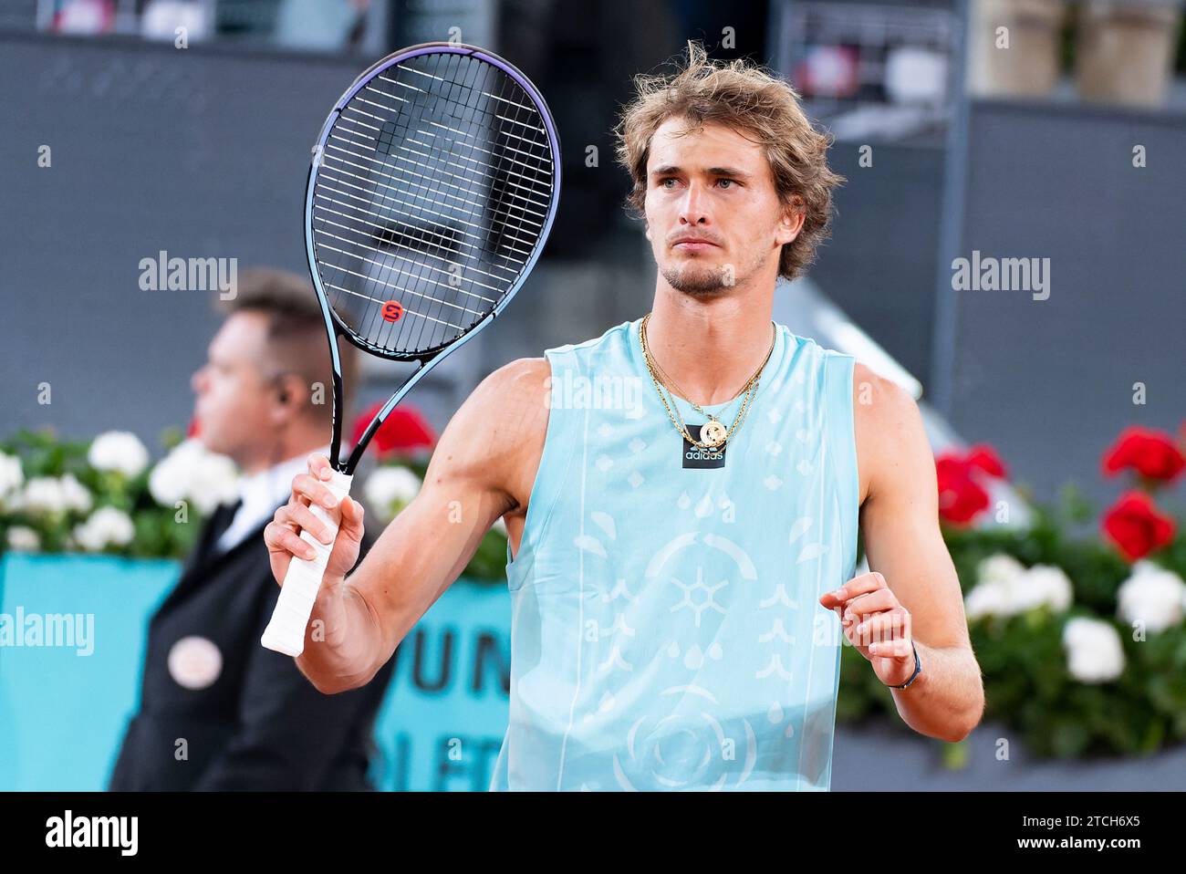 Madrid, 05/06/2022. Mutua Madrid Open. ATP. Alexander Zverev vs Felix Auger-Aliassime. Foto: Di San Bernardo. ArchDC. Crediti: Album / Archivo ABC / Eduardo San Bernardo Foto Stock