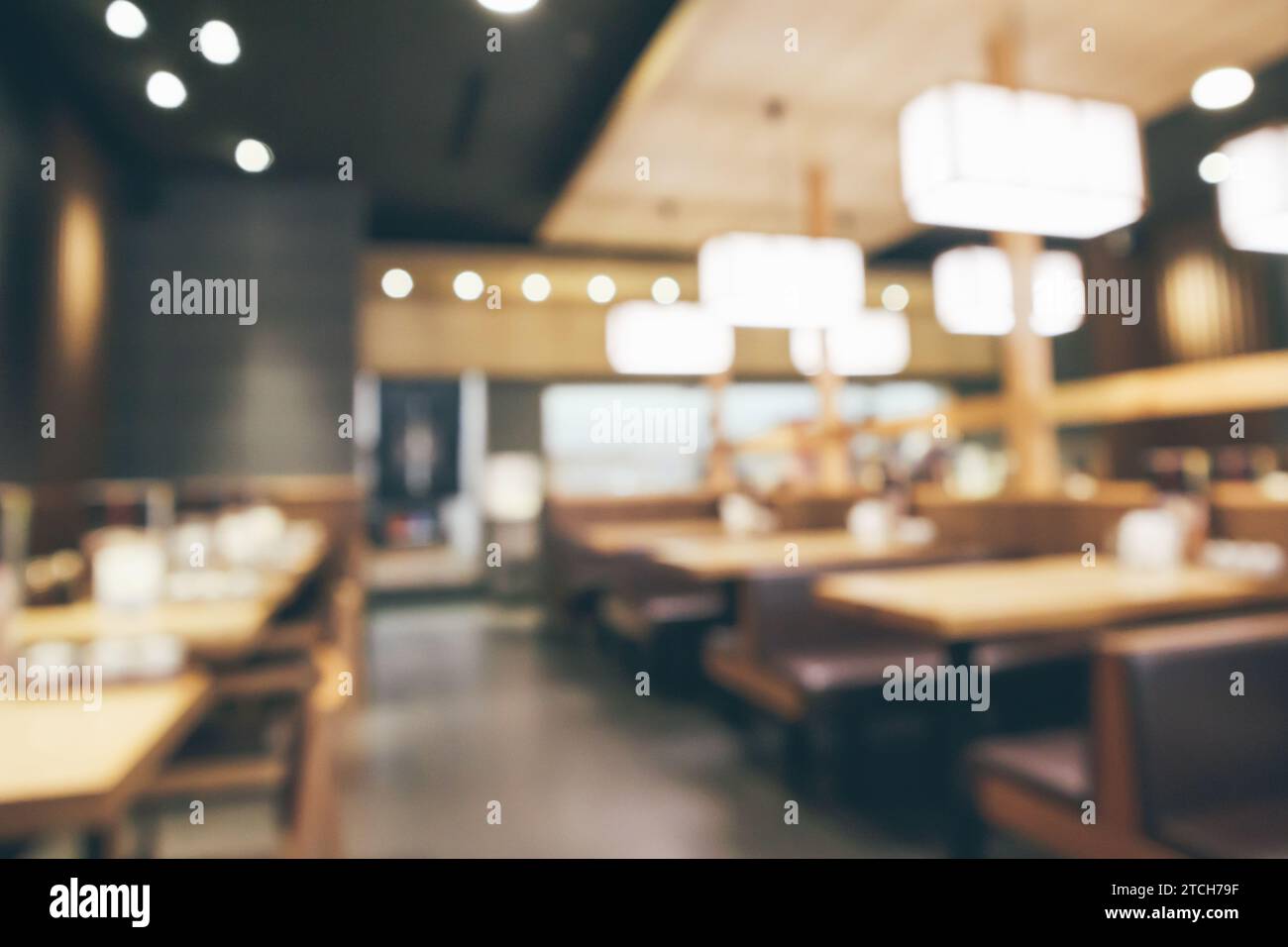 astratto caffè sfocato ristorante con luci bokeh sfocato sfondo Foto Stock