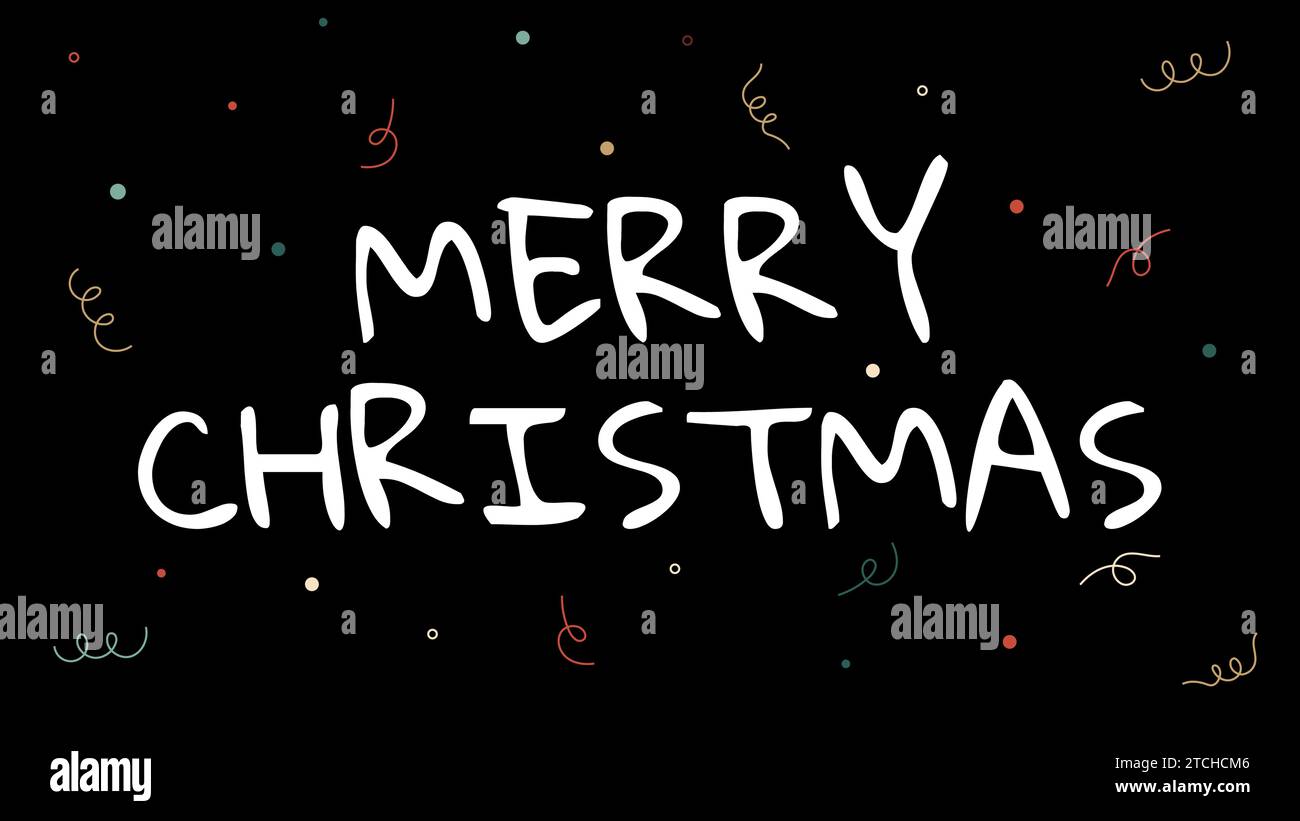 Banner natalizio, divertimento natalizio e design per bambini. Poster di natale, cartoline e intestazioni orizzontali per il sito Web. sfondo nero. Illustrazione vettoriale Illustrazione Vettoriale