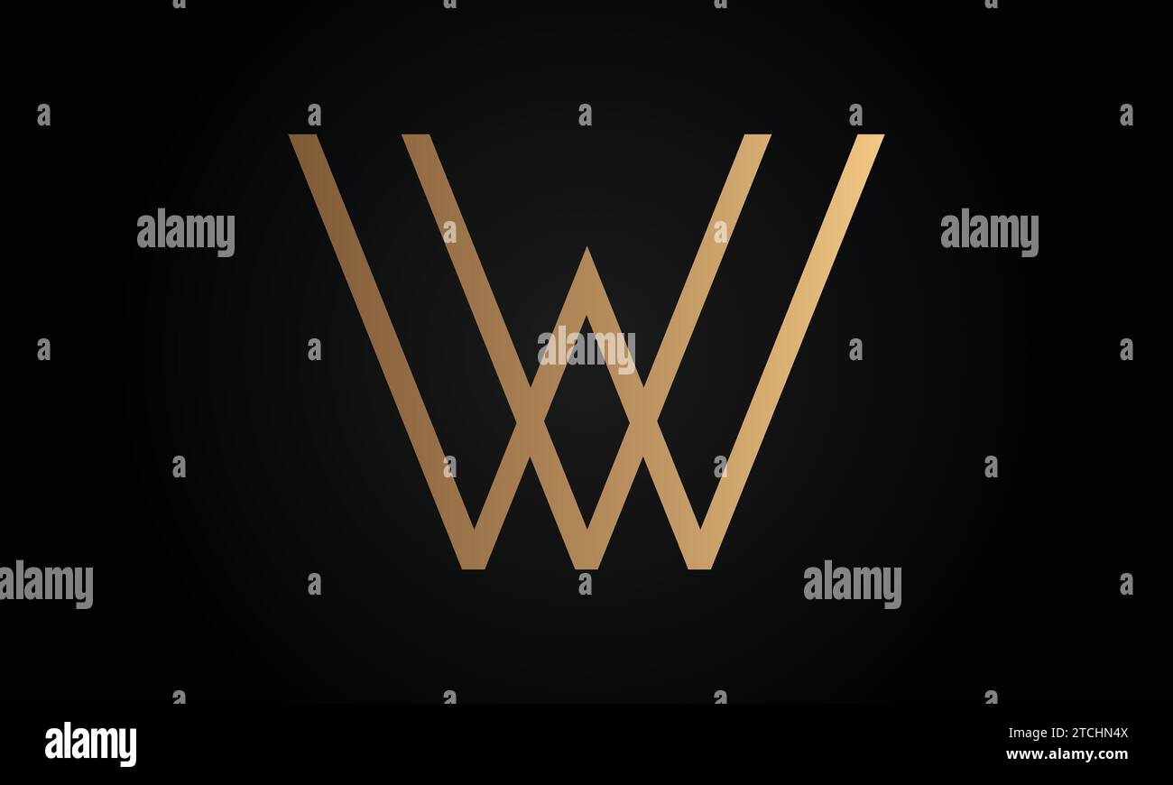 Luxury Initial WV o VW monogramma Text Letter Logo Design Illustrazione Vettoriale