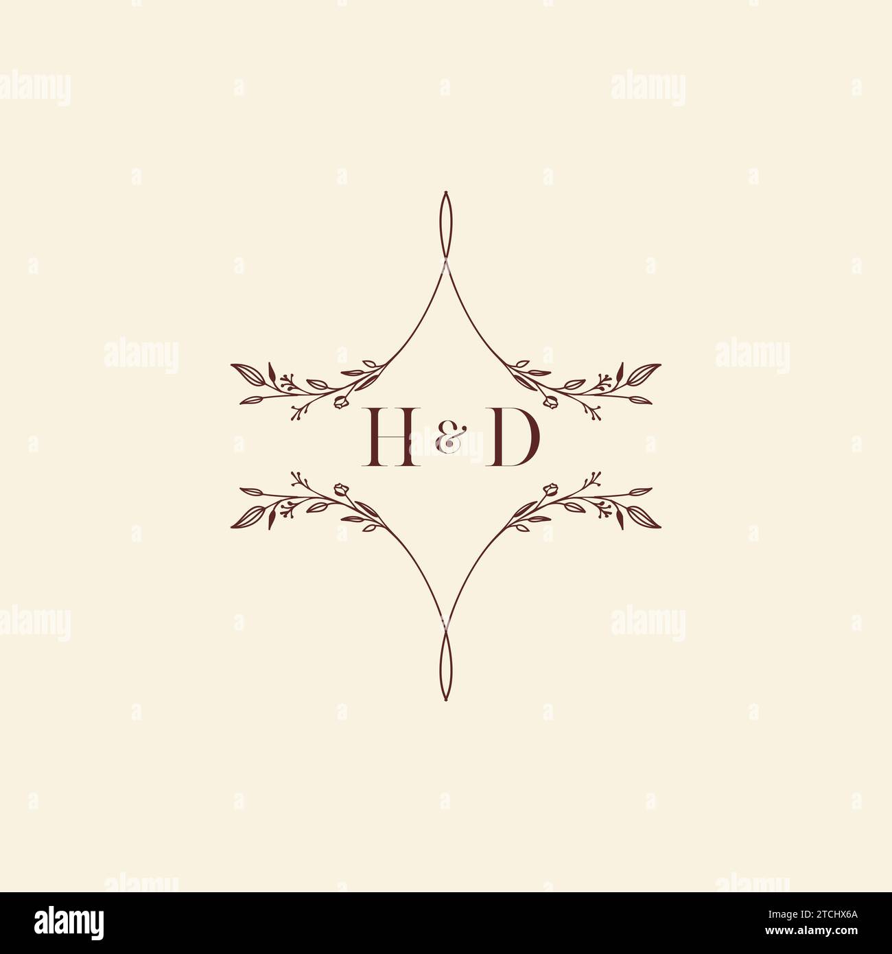 Lettere iniziali del logo per matrimoni in HD con design professionale di alta qualità che si adatta perfettamente a qualsiasi supporto di stampa Illustrazione Vettoriale