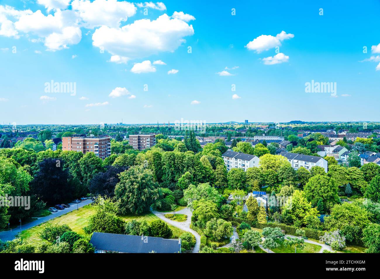 Vista di Mühlheim an der Ruhr. Città nella zona della Ruhr. Foto Stock