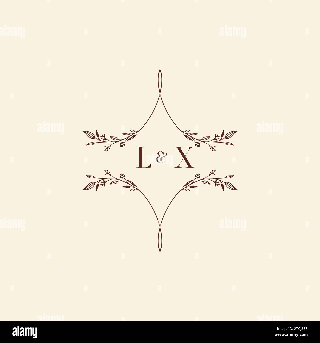Lettere iniziali con logo LX per matrimoni in un design professionale di alta qualità che si adatta perfettamente a qualsiasi supporto di stampa Illustrazione Vettoriale