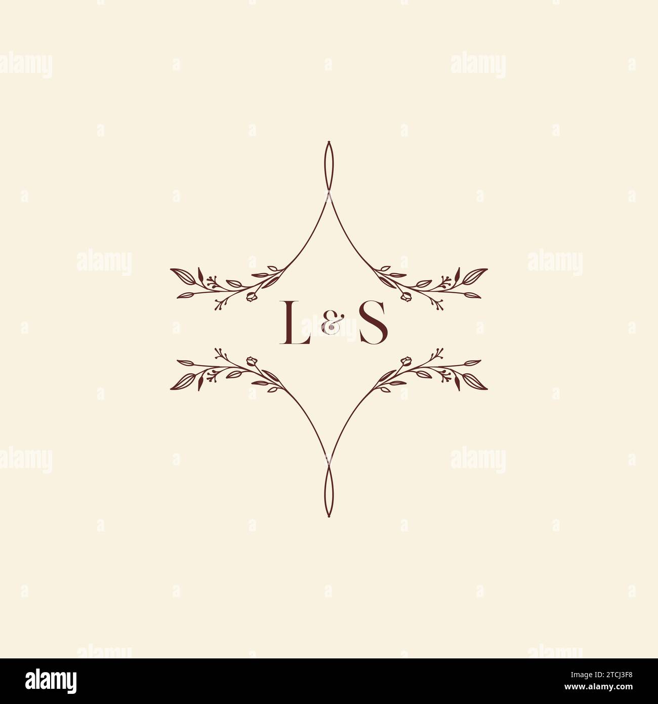 Lettere iniziali con il logo del matrimonio LS in un design professionale di alta qualità che si adatta bene a qualsiasi supporto di stampa Illustrazione Vettoriale
