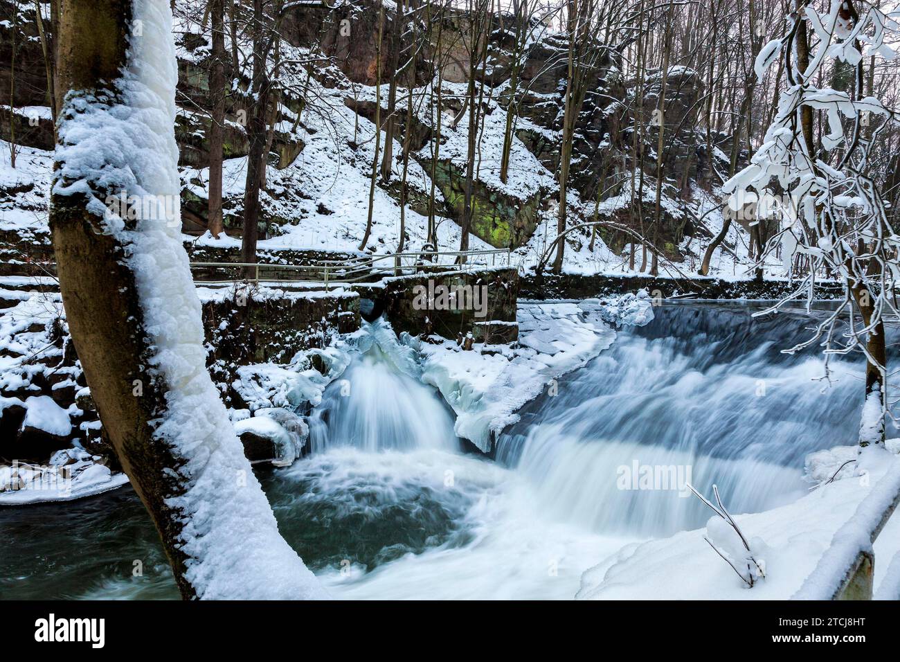 Liebethaler Grund vicino a Lohmen, nella Svizzera sassone Foto Stock