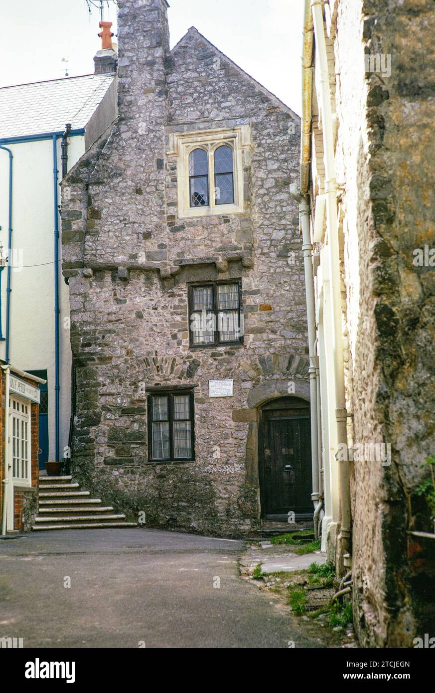 Tudor Merchant's House, Tenby, Pembrokeshire, Wales, UK maggio 1970 Foto Stock