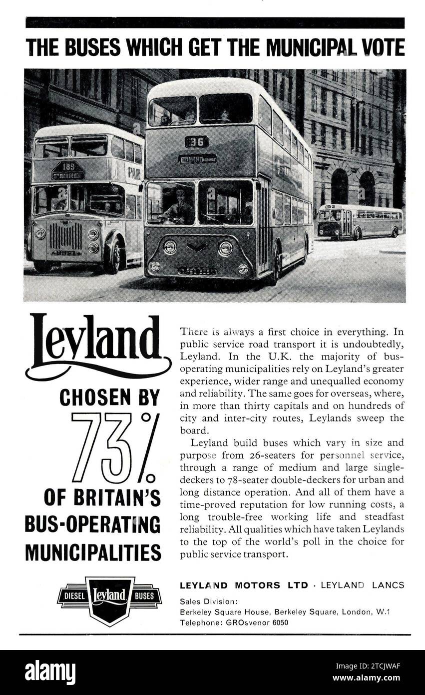 Spot vintage per gli autobus British Leyland Foto Stock
