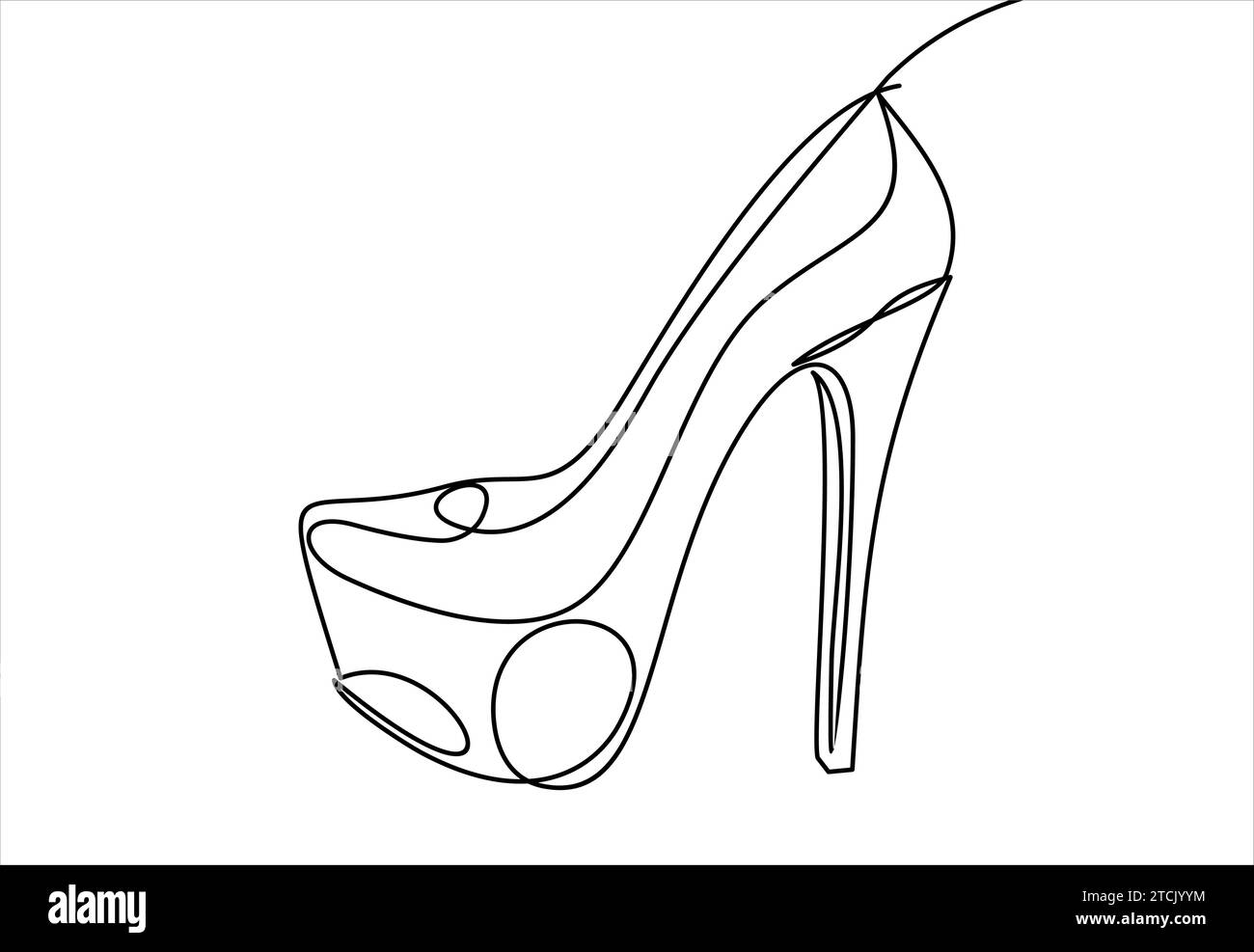 Scarpe da donna con tacco alto. icona linea - disegno a linea continua Illustrazione Vettoriale