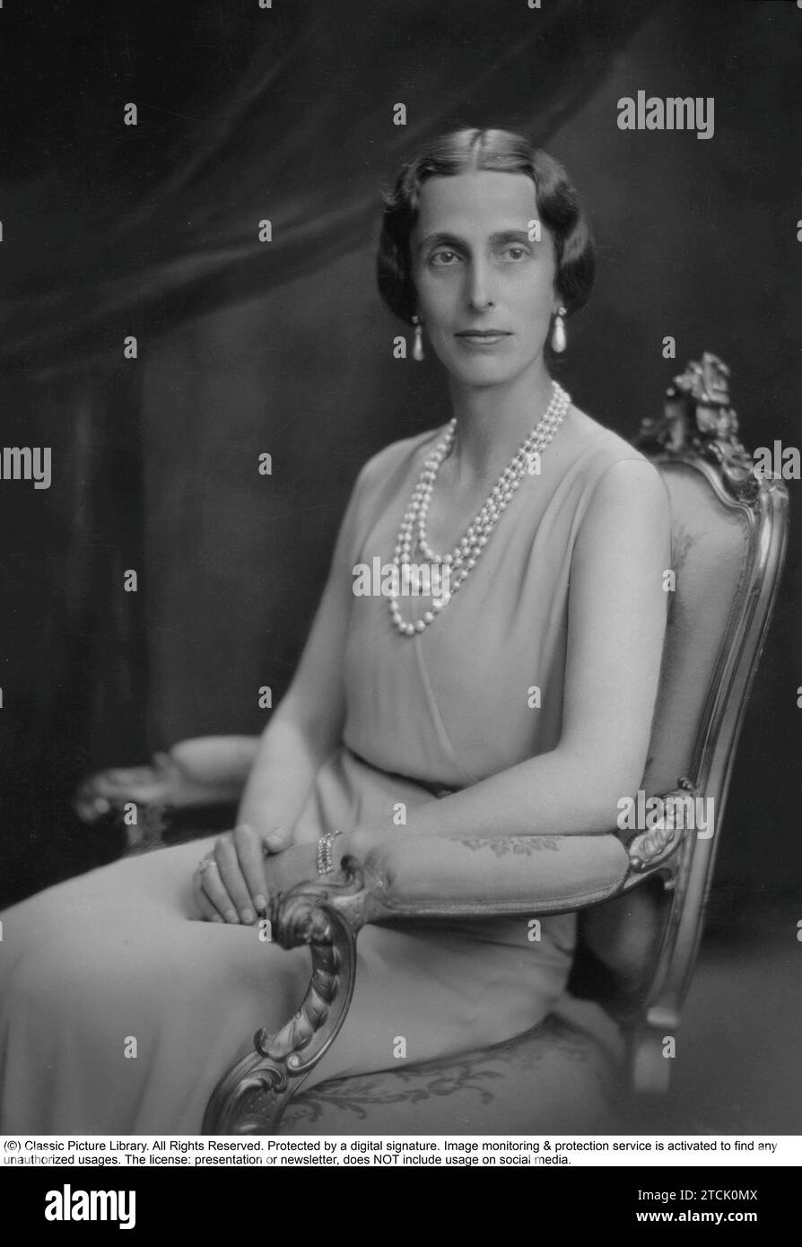 Louise Mountbatten. Nata il 13 luglio 1889 - 7 marzo 1965, regina di Svezia dal 1950 fino alla sua morte nel 1965 come moglie del re Gustavo vi Adolfo. anni '1930 Foto Stock