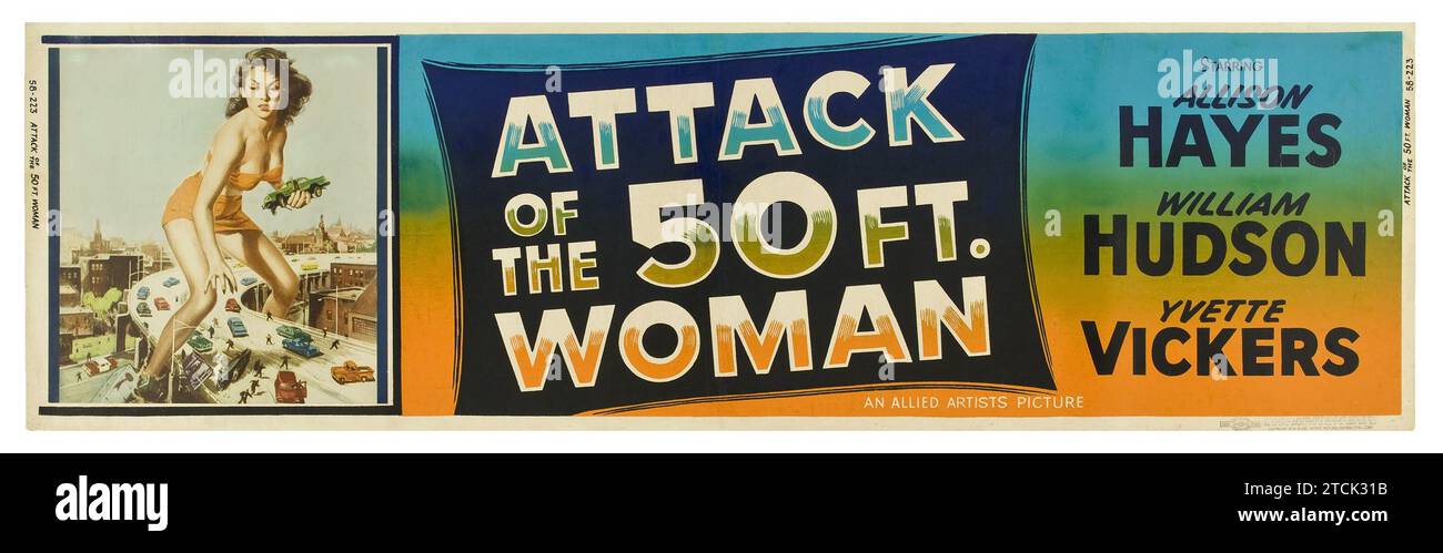 Attack of the 50 Foot Woman (Allied Artists, 1958). Banner. Film di fantascienza. Foto Stock