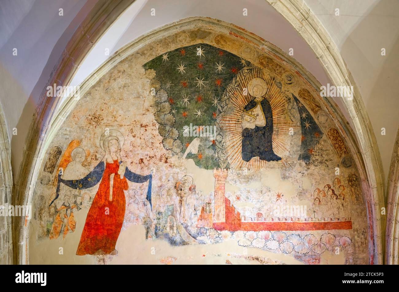 Arte medievale cristiana cattolica a Murcia, Spagna Foto Stock