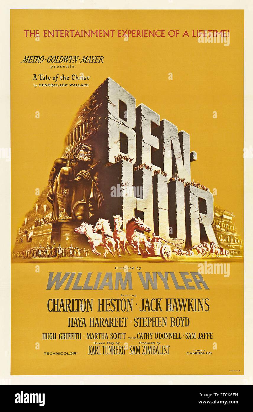 Ben-Hur (1959) poster di film d'epoca. Questo è di dominio pubblico negli Stati Uniti Foto Stock