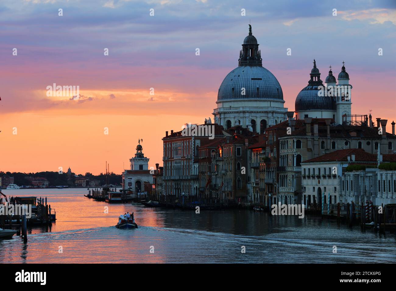 Basilika, Venedig, Italien, Kirche, Sunset, alba, Stimmungsvolles Santa Maria della salute a Venedig Foto Stock