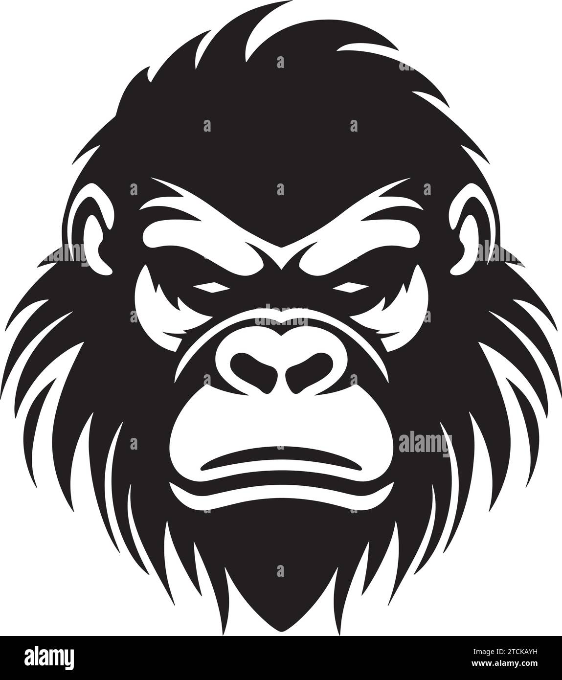 Illustrazione vettoriale della testa del gorilla. Logo Gorilla Vintage Illustrazione Vettoriale