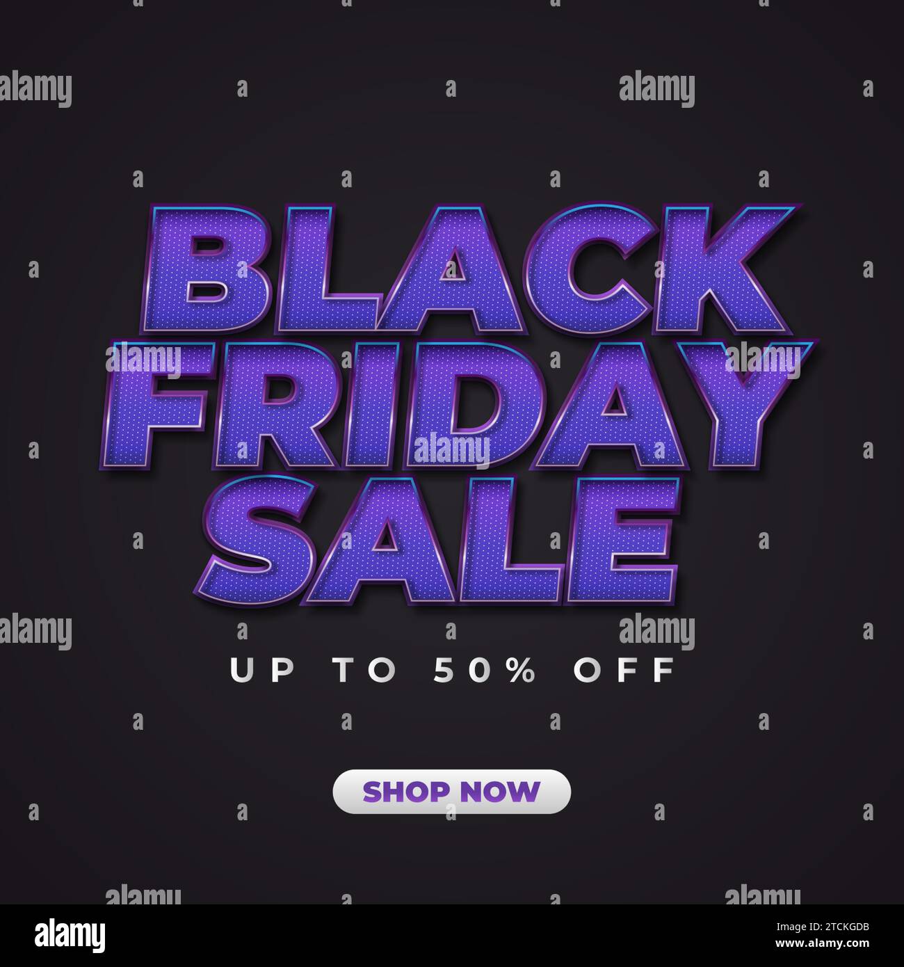 Banner o poster in promozione del Black Friday con testo in grassetto 3d su sfondo scuro Illustrazione Vettoriale