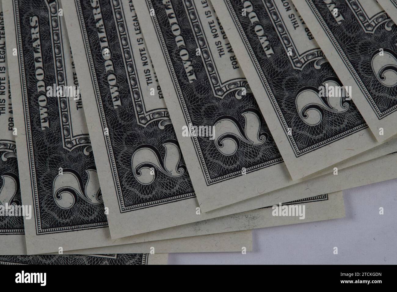 The United States Two (2) Dollar Bill (circa 1970's), 11 nuove banconote non circolate!!! Foto Stock