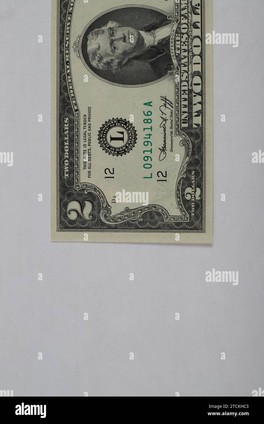 The United States Two (2) Dollar Bill (circa 1970's), 11 nuove banconote non circolate!!! Foto Stock