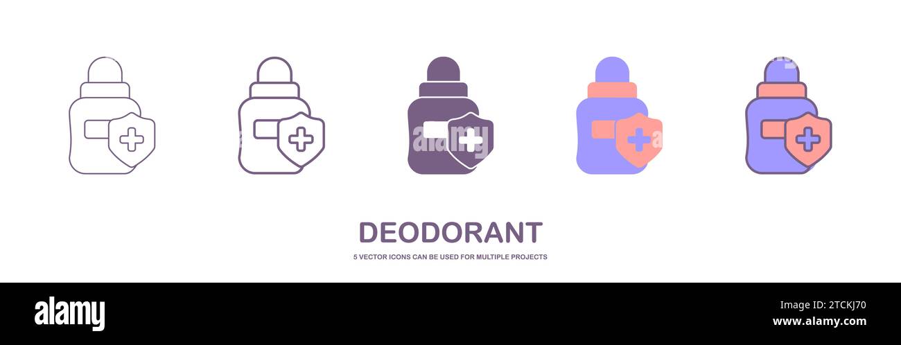 Icona deodorante. Illustrazione vettoriale lineare dalla raccolta di trucco. Delineare il vettore icona deodorante. Simbolo a linea sottile per l'uso su applicazioni Web e mobili Illustrazione Vettoriale