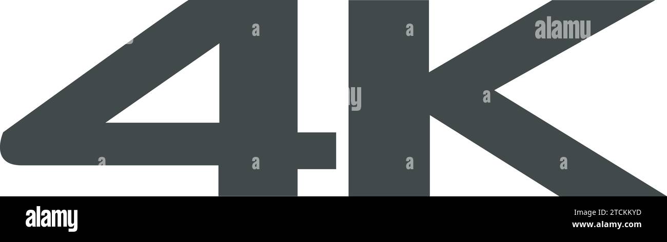 Segno di marcatura 4K ad alta risoluzione | risoluzione video | icona 4K, simbolo del logotipo 4K Illustrazione Vettoriale