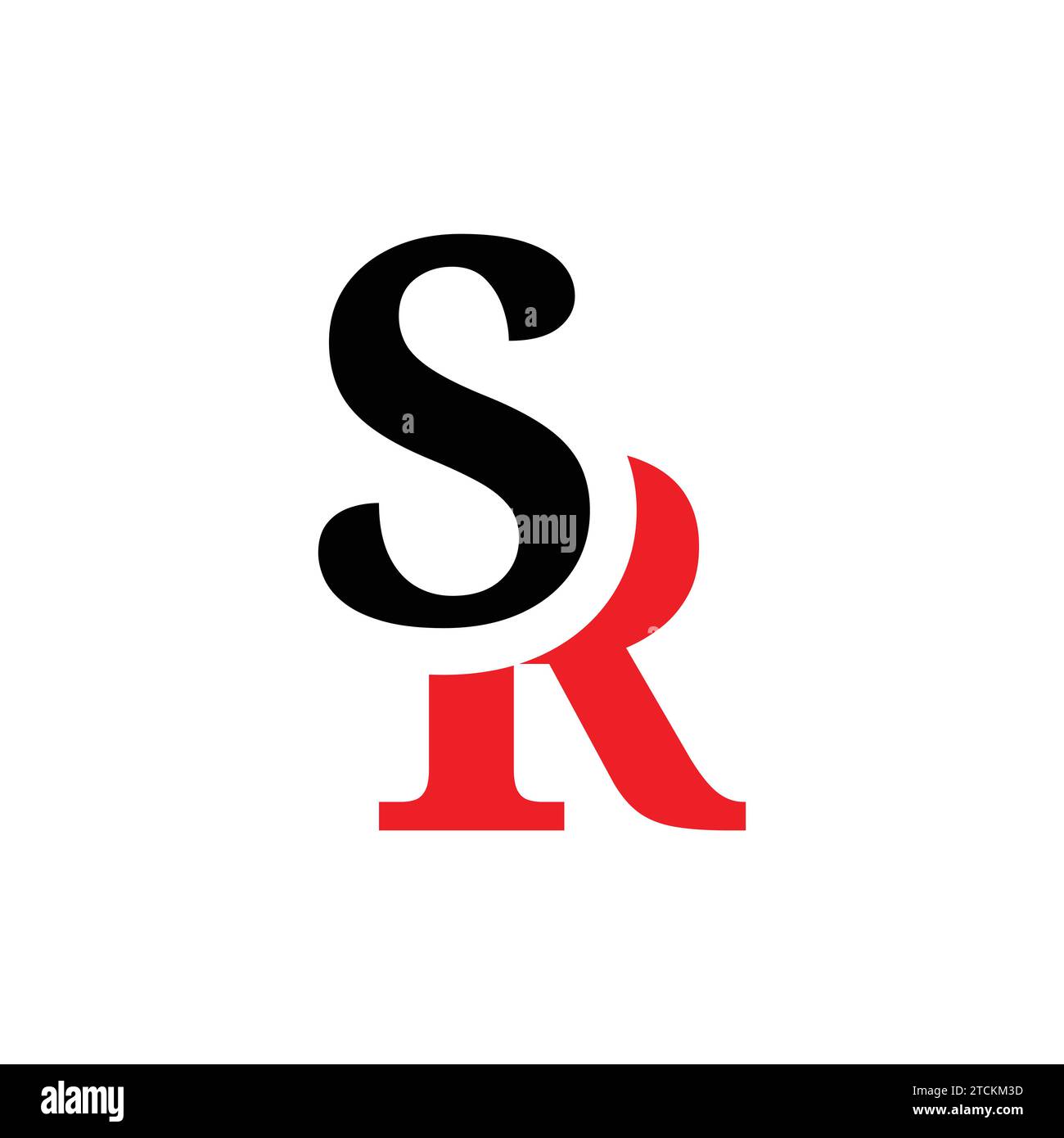 Immagine vettoriale del modello di disegno del logo sr con lettera iniziale. Modello vettore disegno logo SR lettera monogramma iniziale. Simbolo alfabetico grafico per autobus aziendali Illustrazione Vettoriale
