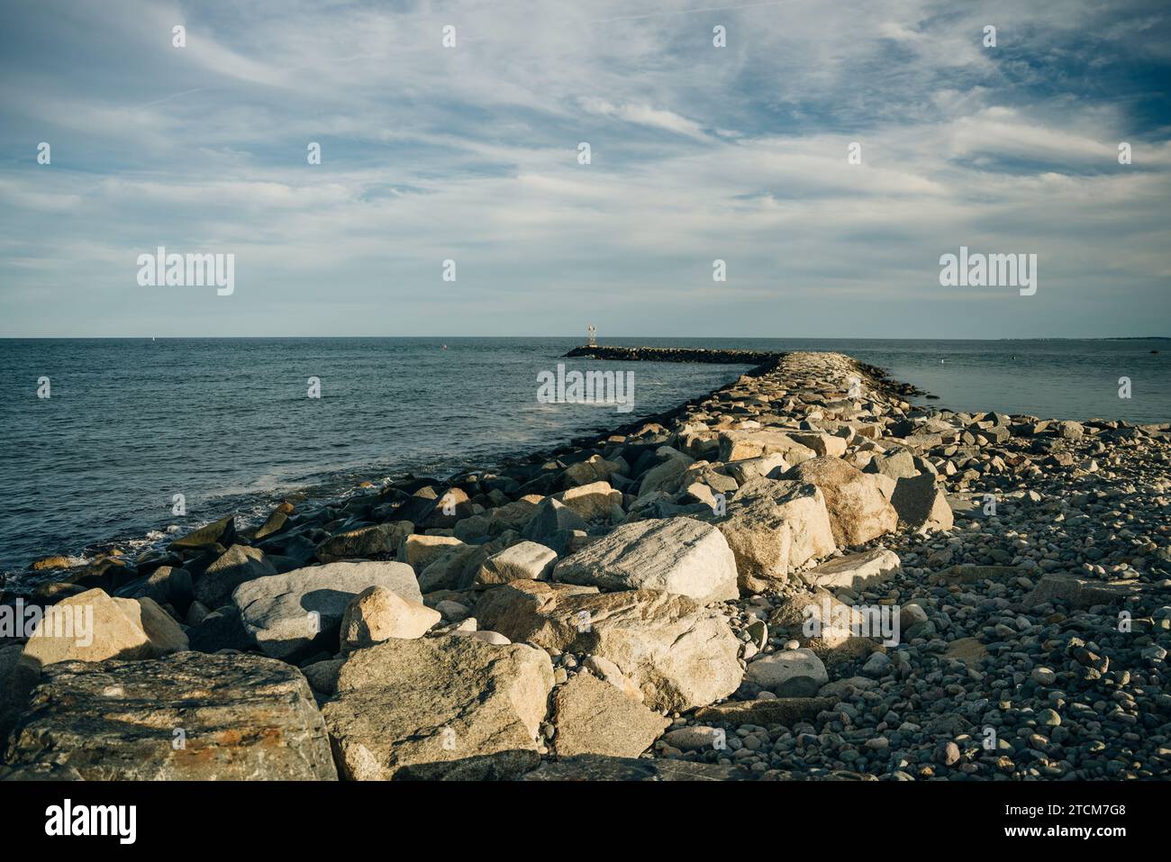 Scituate Harbor si affaccia su un frangiflutti del Massachusetts - ottobre 2022 Foto Stock