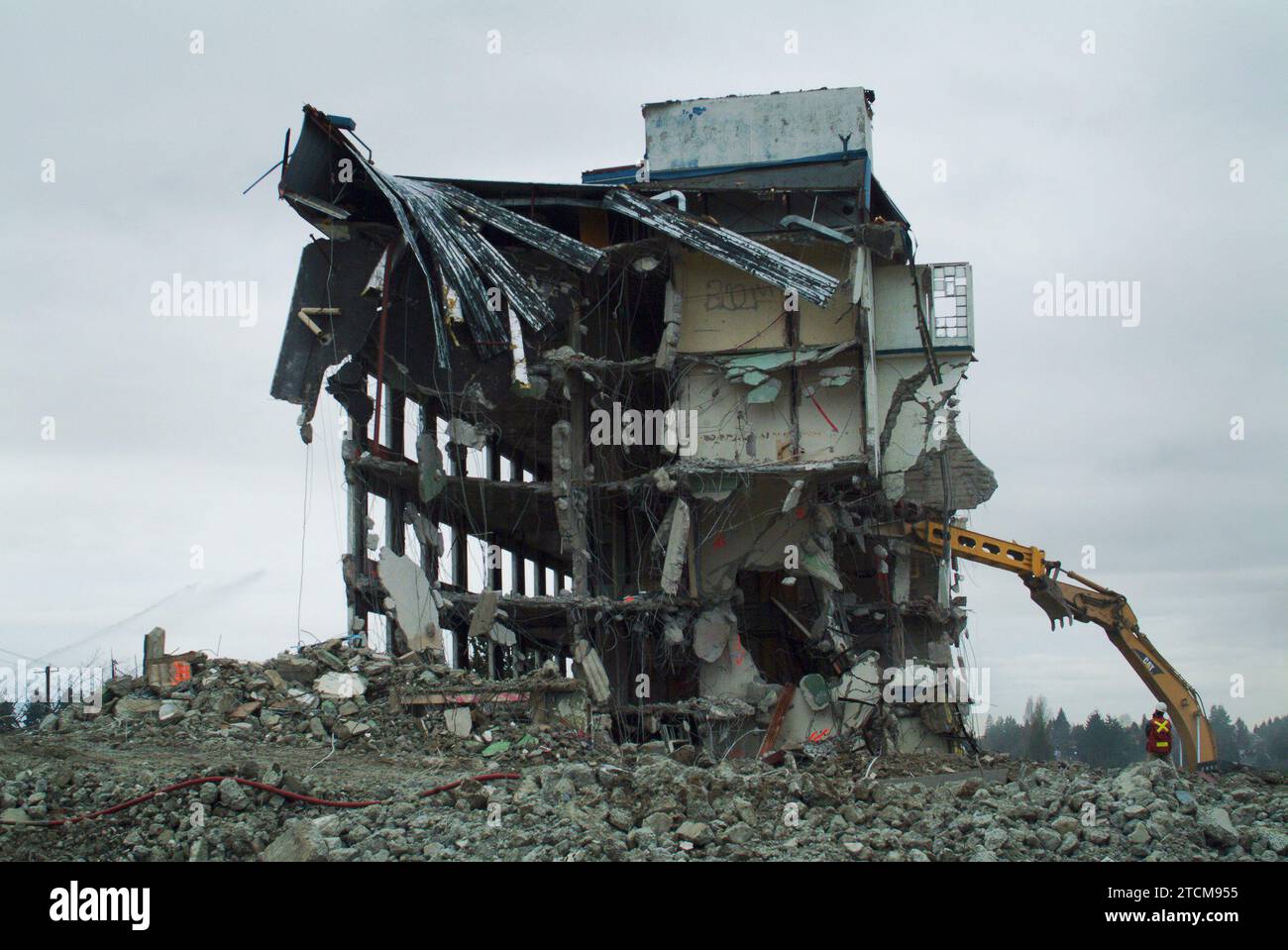 St Vincent's Hospital demolition, struttura sanitaria pubblica, W. 33rd Ave e Heather St, Vancouver, BC, Canada. Foto Stock