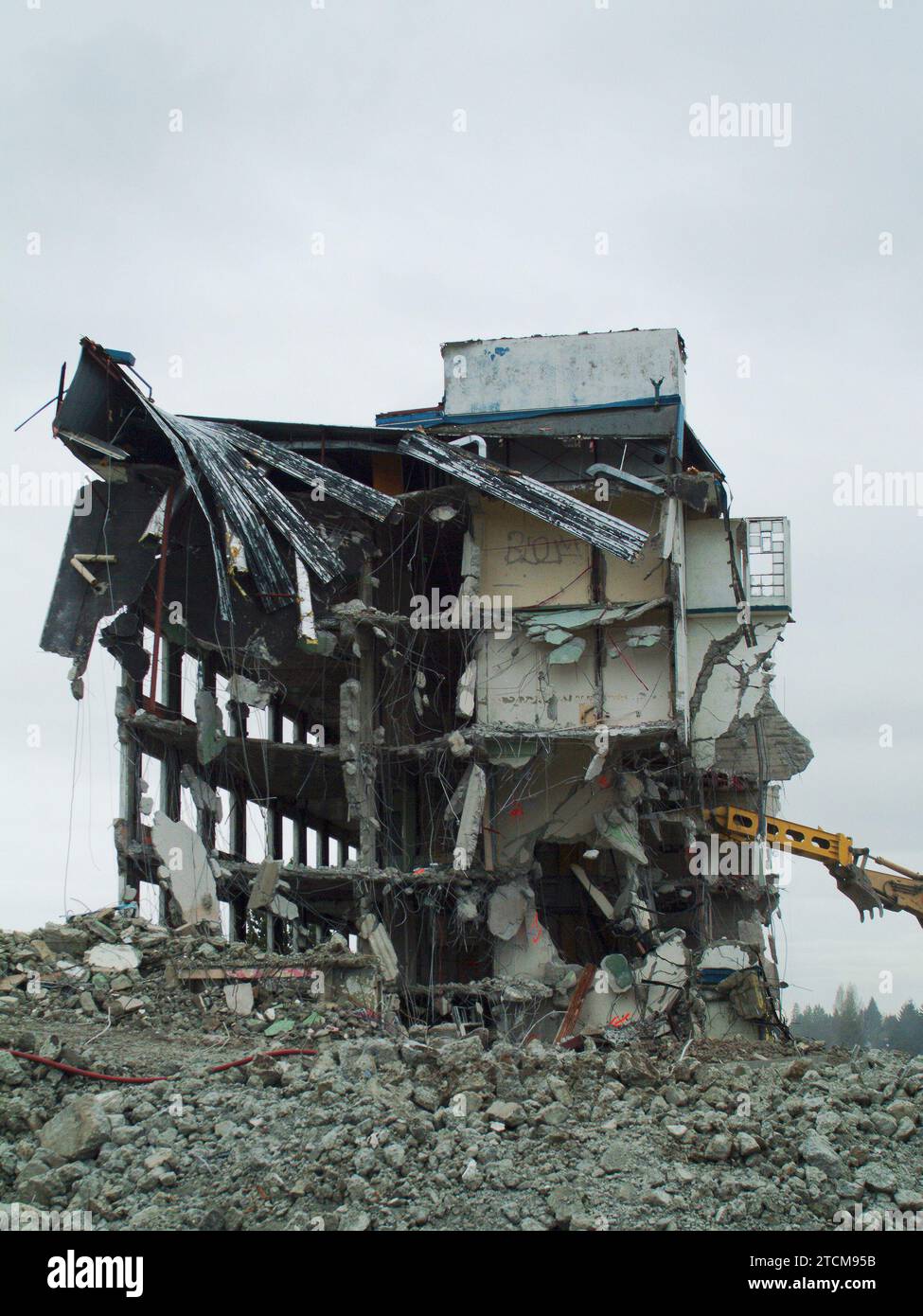 St Vincent's Hospital demolition, struttura sanitaria pubblica, W. 33rd Ave e Heather St, Vancouver, BC, Canada. Foto Stock