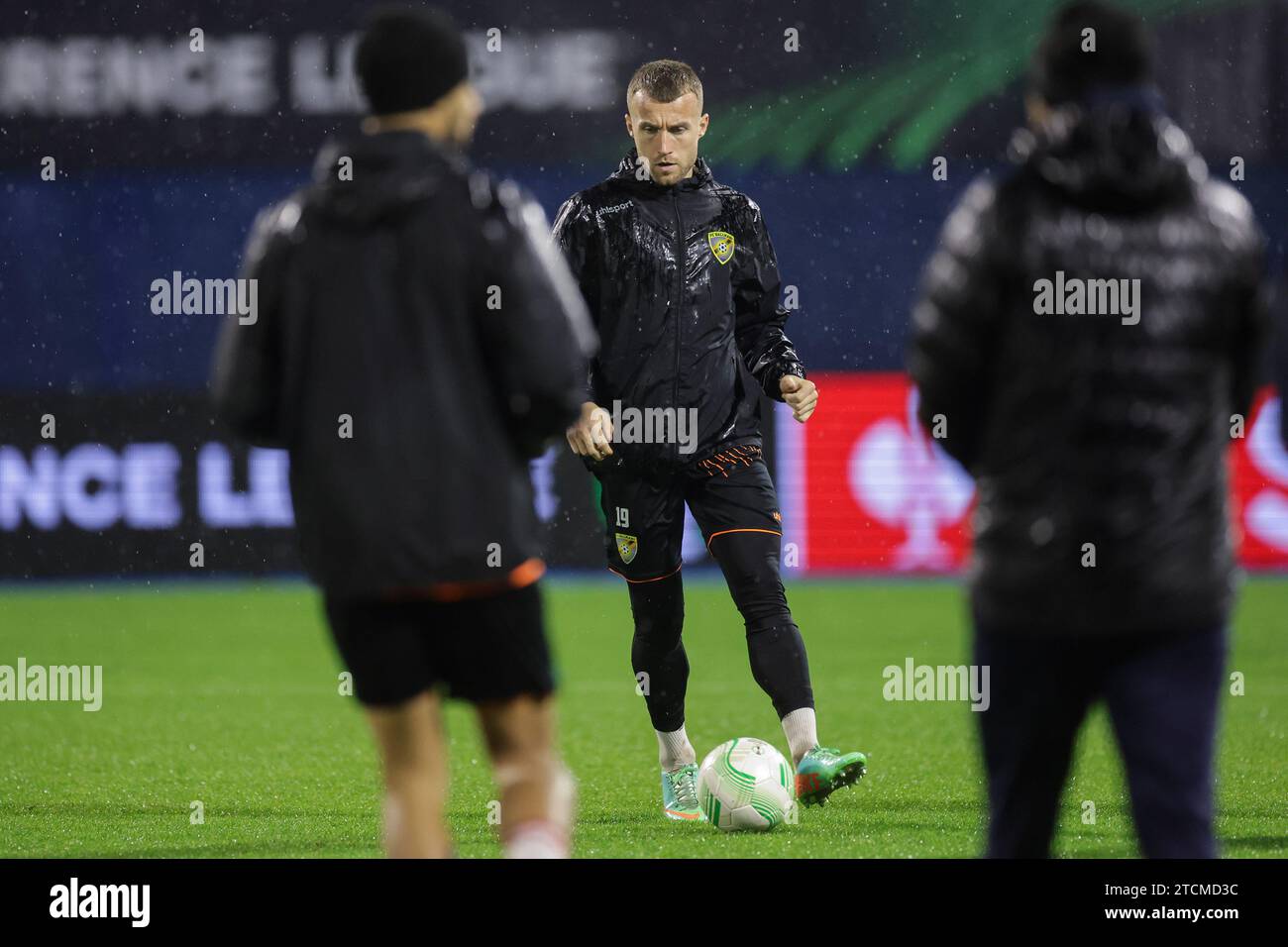 Zagabria, Croazia. 13 dicembre 2023. Lorenc Trashi di Ballkani durante una sessione di allenamento al Maksimir Stadium il 13 dicembre 2023. A Zagabria, in Croazia, prima della partita di 6 round della UEFA Conference League gorup C tra Dinamo Zagabria e FC Ballkani. Foto: Luka Stanzl/PIXSELL credito: Pixsell/Alamy Live News Foto Stock