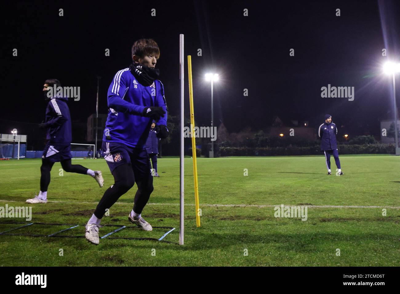 Zagabria, Croazia. 13 dicembre 2023. Takuro Kaneko della Dinamo Zagabria durante una sessione di allenamento al Maksimir Stadium il 13 dicembre 2023. A Zagabria, in Croazia, prima della partita di 6 round della UEFA Conference League gorup C tra Dinamo Zagabria e FC Ballkani. Foto: Luka Stanzl/PIXSELL credito: Pixsell/Alamy Live News Foto Stock