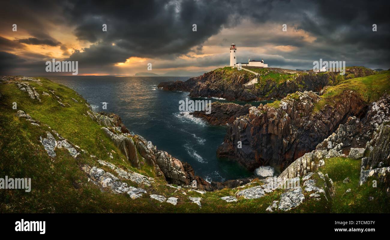 Fanad Head Lighthouse, County Donegal, Irlanda. Foto Stock