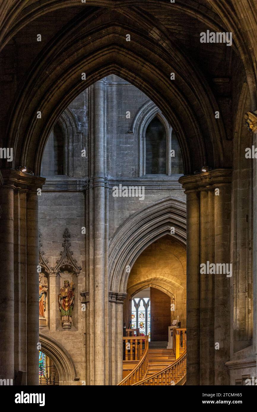 Interno della cattedrale di Ripon, North Yorkshire Foto Stock