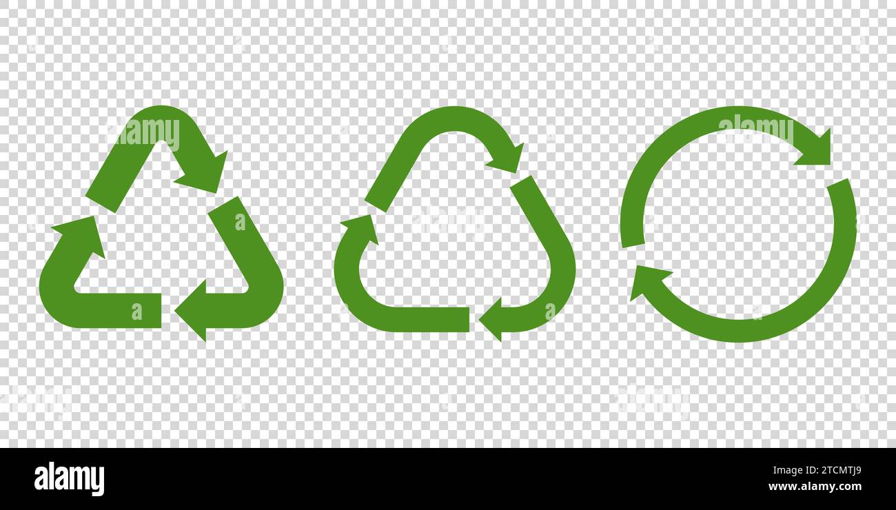 Vettore icona freccia riciclaggio e rotazione. Le frecce riciclano il simbolo verde eco Illustrazione Vettoriale