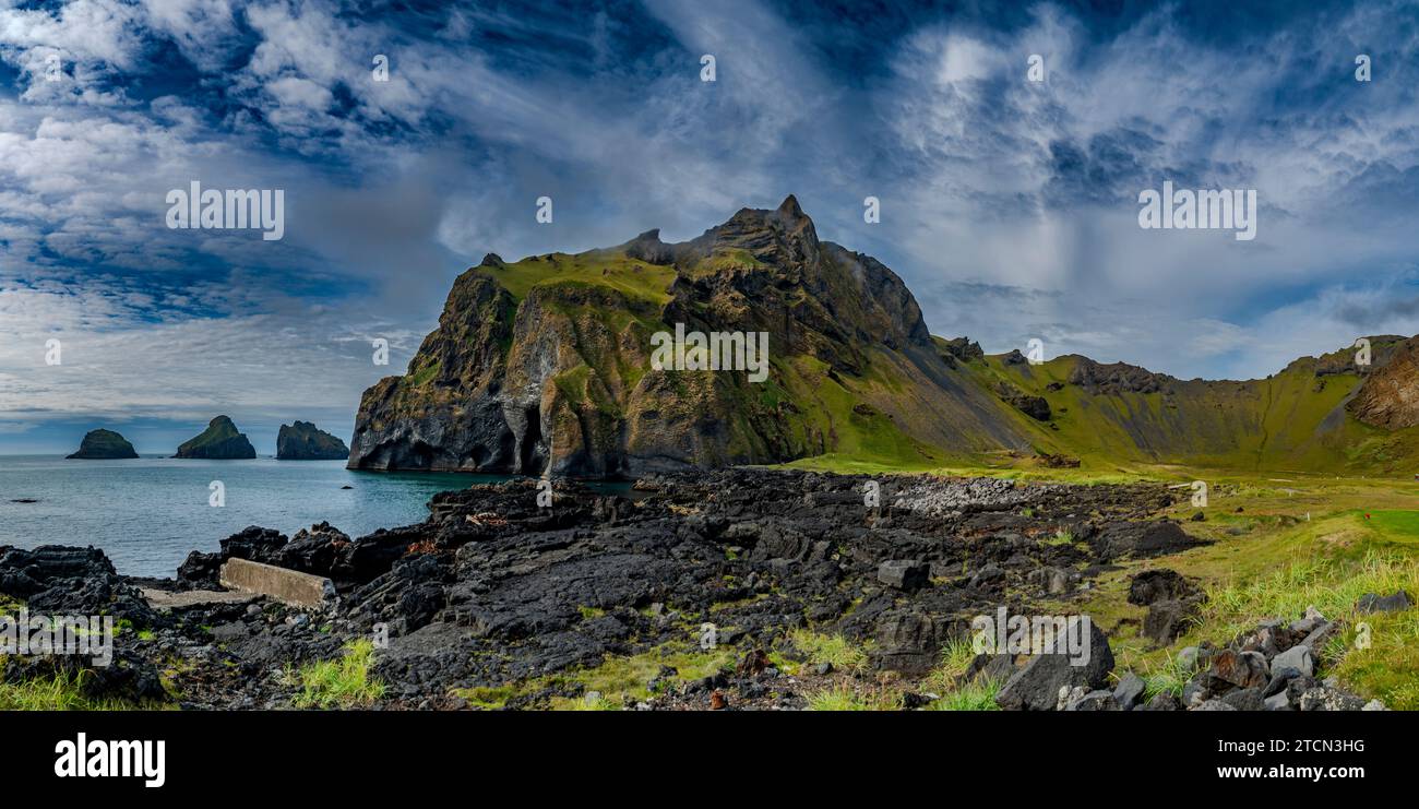 Vestmannaeyjar Inseln, Hauptinsel Foto Stock