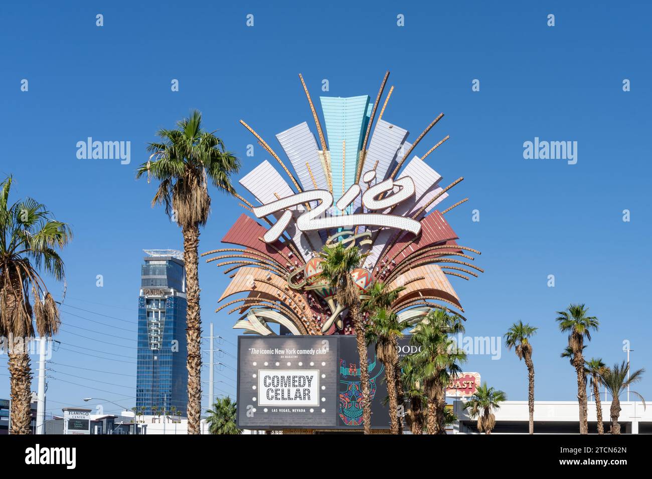 L'insegna Rio All-Suite Hotel and Casino si trova a Las Vegas, Nevada, Stati Uniti Foto Stock