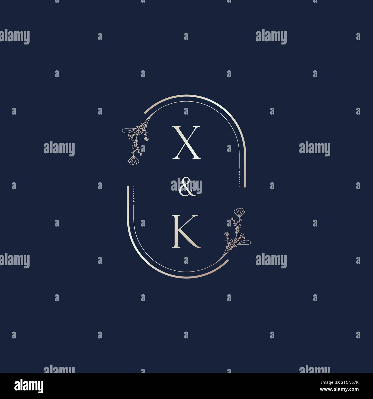 Lettere iniziali del logo di matrimonio XK in un design professionale di alta qualità che si adatta bene a qualsiasi supporto di stampa Illustrazione Vettoriale