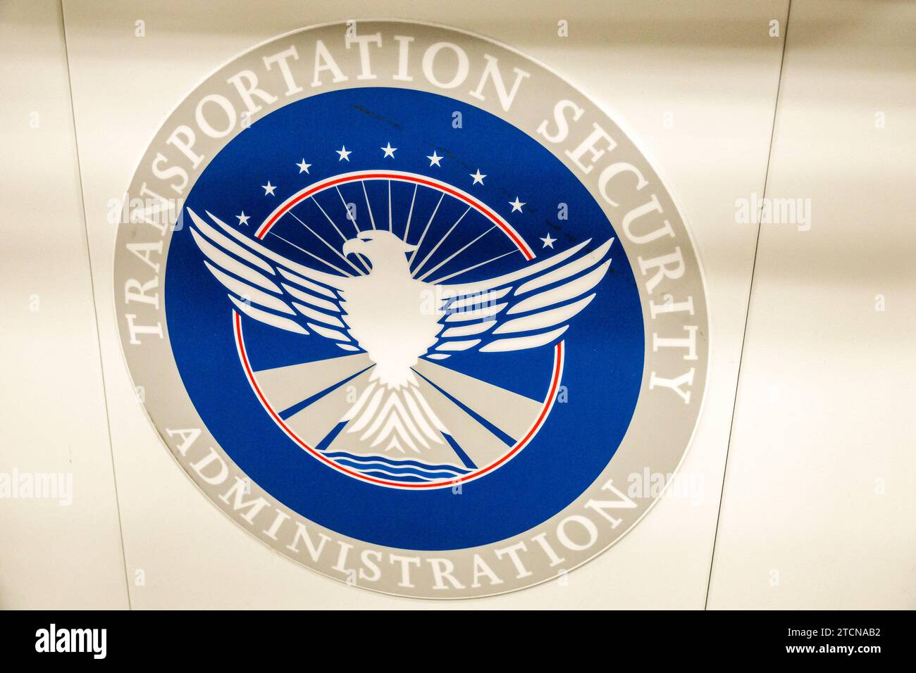 Miami, Florida, Miami International Airport mia, interni interni interni, terminal, Transportation Security Administration TSA SEAL Foto Stock