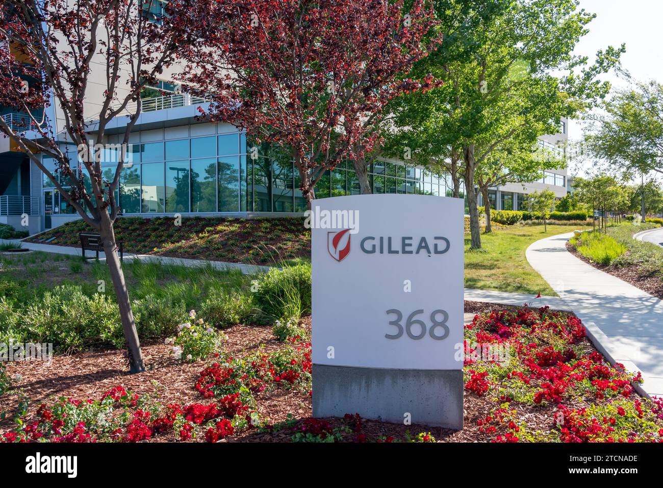 Sede centrale della Gilead Sciences a Foster City, California, USA Foto Stock