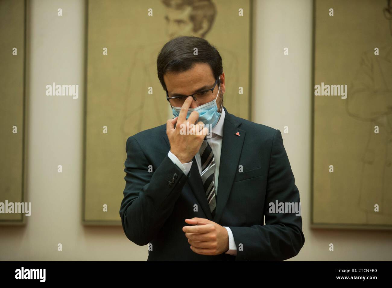 Madrid, 29/09/2021. Il Ministro dei consumatori, Alberto Garzón, partecipa alla Commissione del Congresso per la salute e i consumatori. Foto: Ángel de Antonio. ARCHDC. Crediti: Album / Archivo ABC / Ángel de Antonio Foto Stock