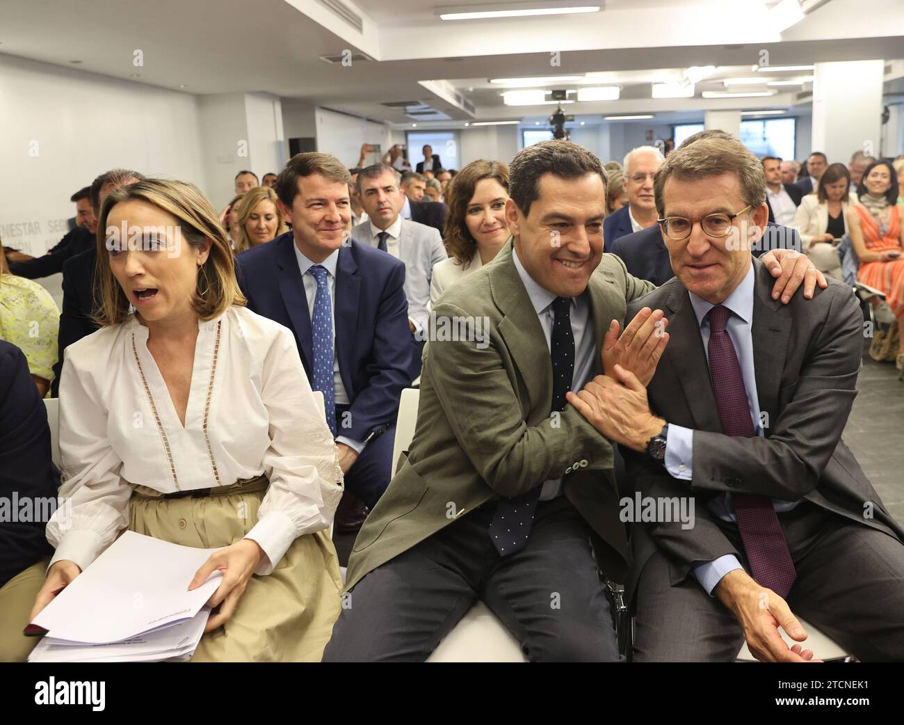 Madrid, 21/06/2022. Riunione del Consiglio di amministrazione nazionale presieduto da Alberto Núñez Feijóo e con la presenza del presidente del Consiglio, Juan Manuel Moreno Bonilla. Foto: Jaime García. ARCHDC. Crediti: Album / Archivo ABC / Jaime García Foto Stock