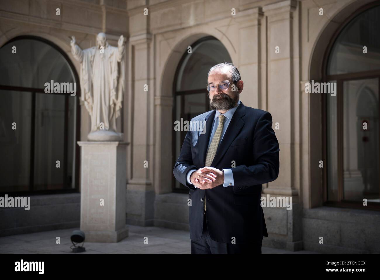 Madrid, 20/07/2020. Intervista ad Alfonso bullón de Mendoza, presidente della fondazione CEU-san Pablo. Foto: Maya Balanya. ArchDC. Crediti: Album / Archivo ABC / Maya Balanya Foto Stock