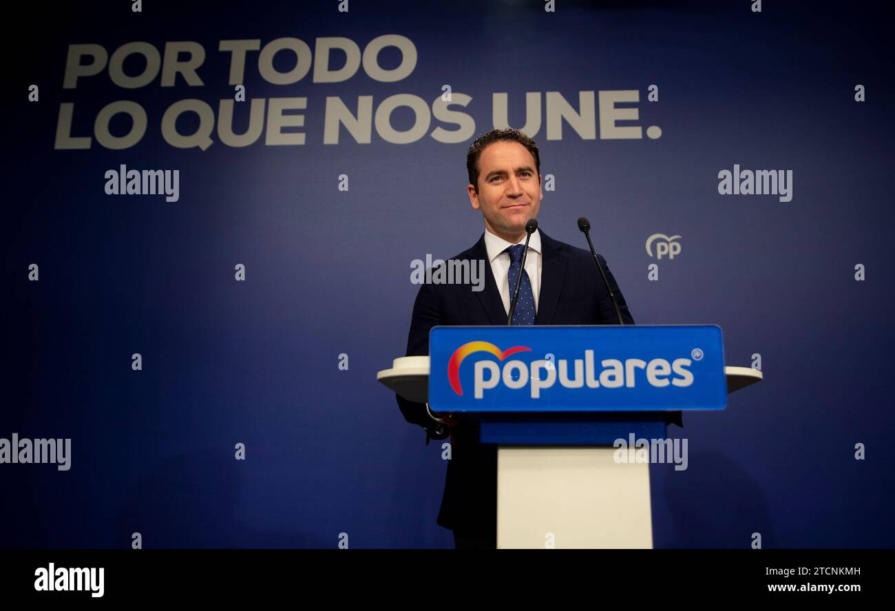 Madrid, 11/10/2019. Elezioni generali. Serata elettorale presso la sede del Partito Popolare (PP). Nell'immagine, Teodoro Garcia Egea. Foto: © IGNACIO GIL. archdc. Crediti: Album / Archivo ABC / Ignacio Gil Foto Stock