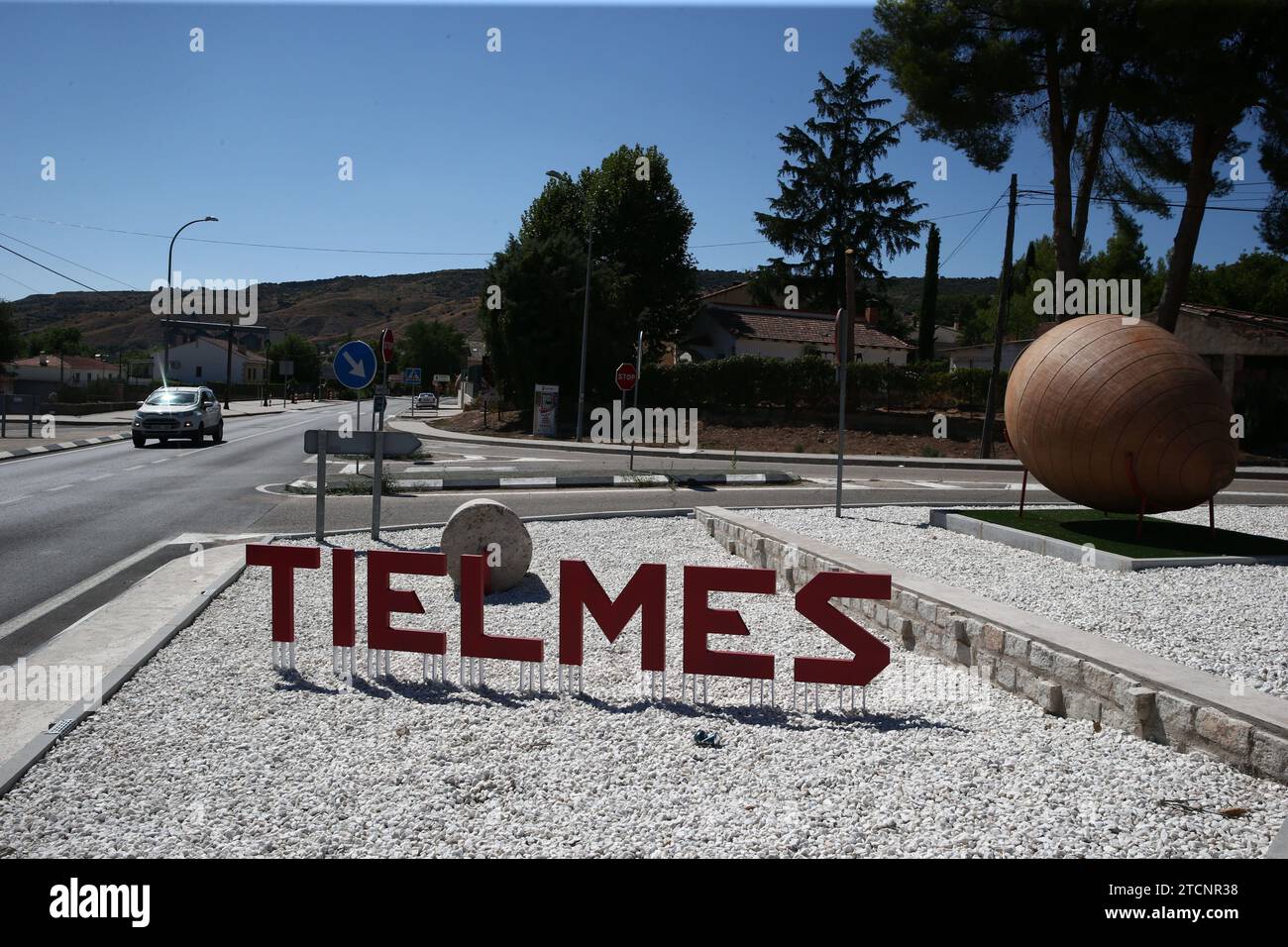 Tielmes (Comunità di Madrid), 08/23/2020. Tielmes, la prima città di Madrid a autoconfinarsi a causa di un'epidemia di Covid-19 con la trasmissione della comunità. Foto: Jaime García. ARCHDC. Crediti: Album / Archivo ABC / Jaime García Foto Stock