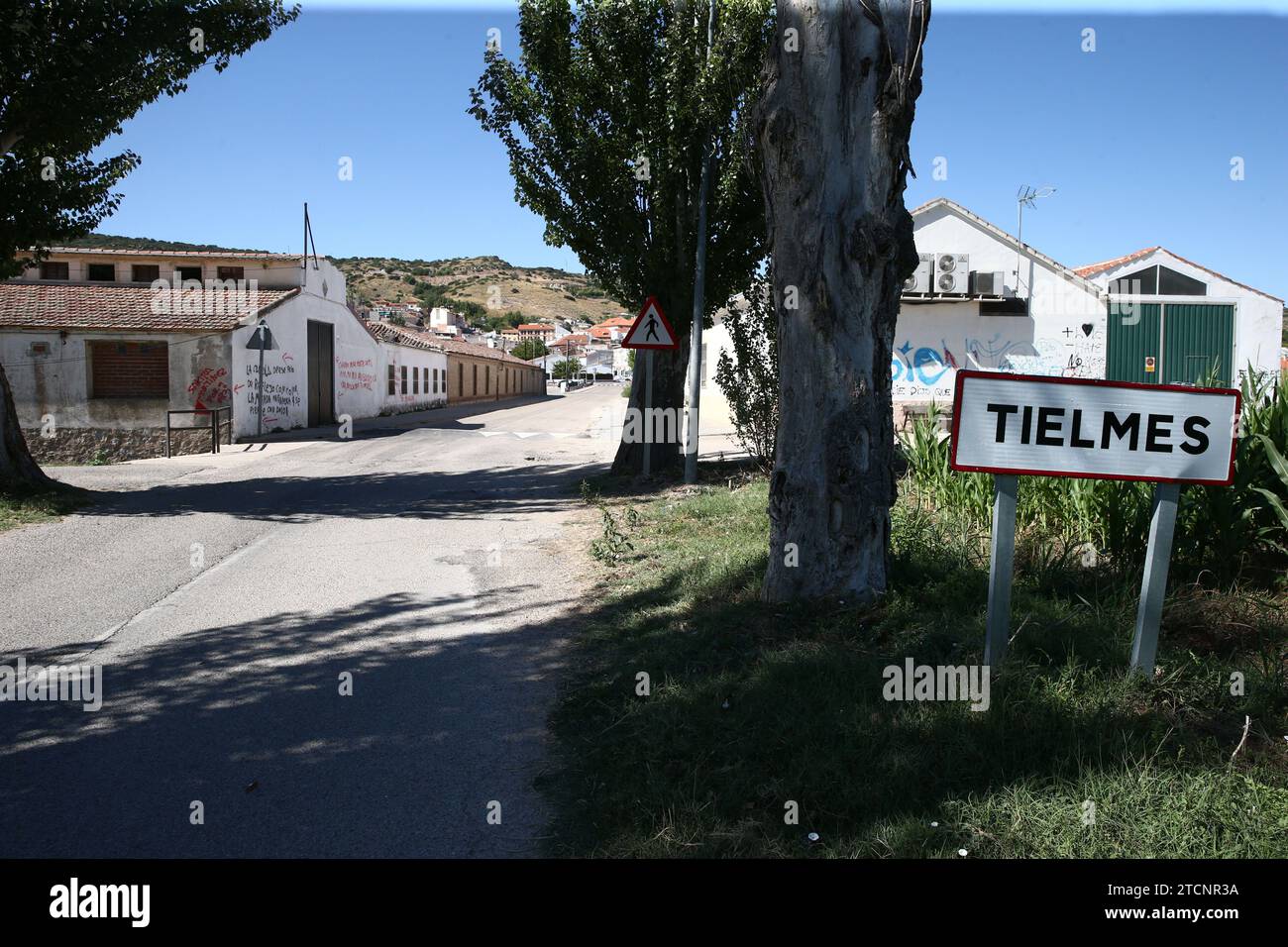 Tielmes (Comunità di Madrid), 08/23/2020. Tielmes, la prima città di Madrid a autoconfinarsi a causa di un'epidemia di Covid-19 con la trasmissione della comunità. Foto: Jaime García. ARCHDC. Crediti: Album / Archivo ABC / Jaime García Foto Stock