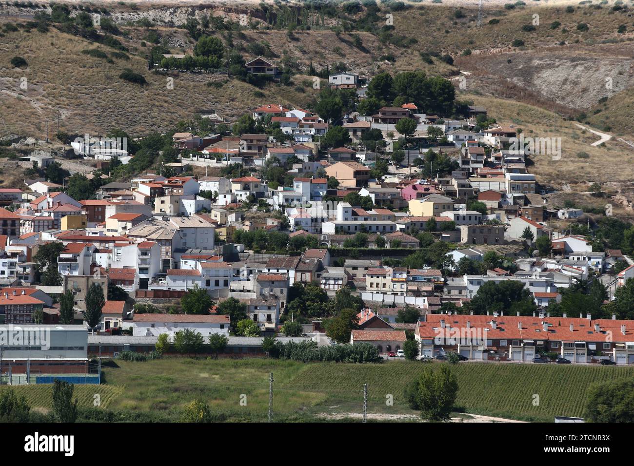 Tielmes (Comunità di Madrid), 08/23/2020. Tielmes, la prima città di Madrid a autoconfinarsi a causa di un'epidemia di Covid-19 con la trasmissione della comunità. Foto: Jaime García. ARCHDC. Crediti: Album / Archivo ABC / Jaime García Foto Stock