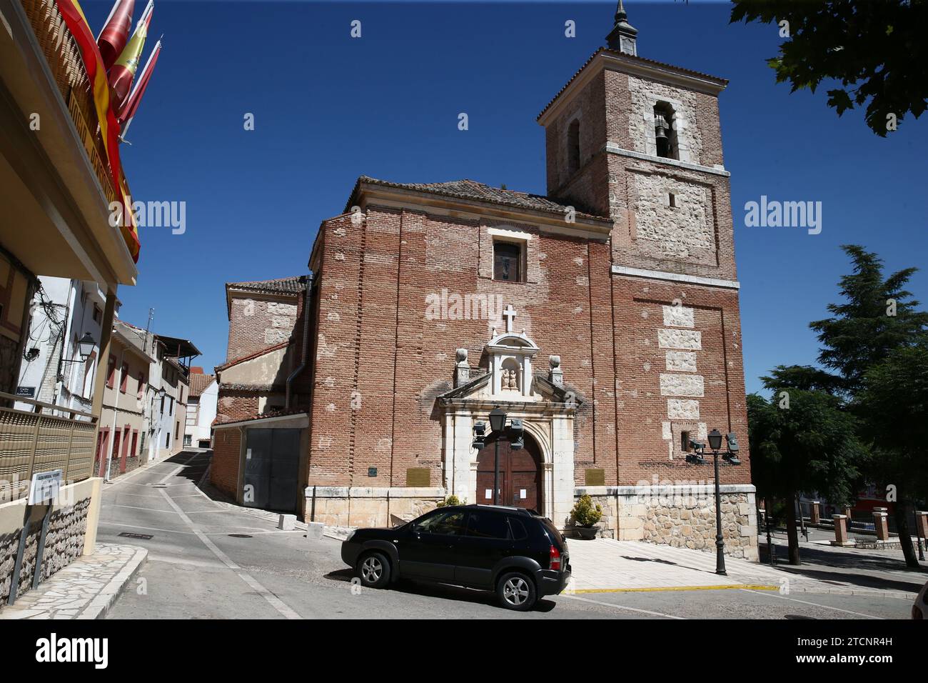Tielmes (Comunità di Madrid), 08/23/2020. Tielmes, la prima città di Madrid a autoconfinarsi a causa di un'epidemia di Covid-19 con la trasmissione della comunità. Foto: Jaime García. ARCHDC. Crediti: Album / Archivo ABC / Jaime García Foto Stock