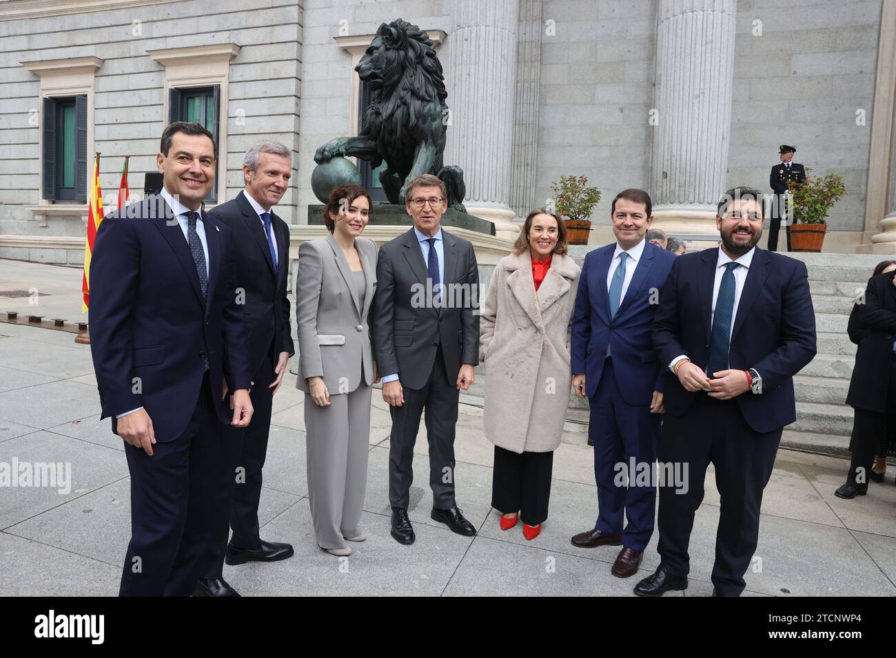 Madrid, 12/06/2022. Congresso dei deputati. Commemorazione del 44° anniversario della Costituzione con un evento istituzionale nella Carrera de San Jerónimo con l'innalzamento della bandiera e il discorso istituzionale del presidente Meritxell Batet accompagnato da Pedro Sánchez e Ander Gil, nonché alte istituzioni statali. Foto: Jaime García. ARCHDC. Crediti: Album / Archivo ABC / Jaime García Foto Stock