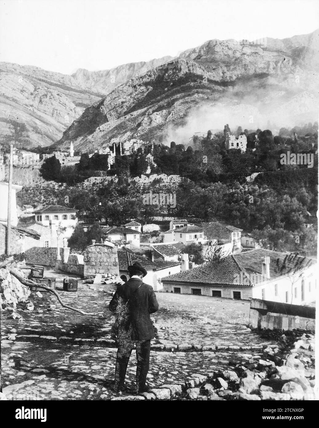 03/31/1913. I poteri e la guerra orientale. Veduta di Antivari, porto montenegrino, prima del quale deve aver luogo la dimostrazione navale delle potenze. Foto: Hugelmann. Crediti: Album / Archivo ABC / Louis Hugelmann Foto Stock